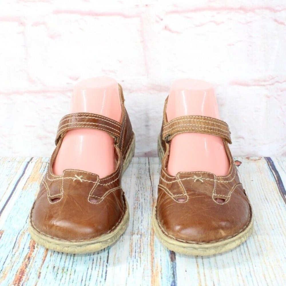 Josef Seibel Brown Cutout Leather Mary Jane Flat Shoes Size US 11 - Picture 4 of 9